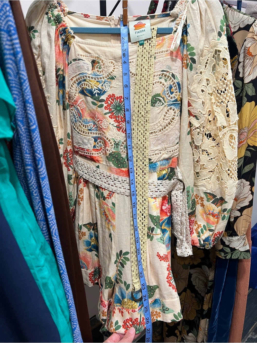 FARM Rio Cream Floral Embroidered shorts romper - Picture 9 of 9